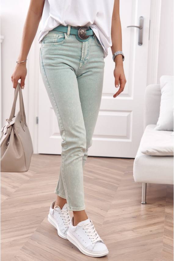 Bikses mom fit zielone