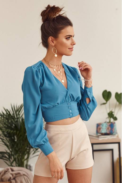 Īsa blūze ar garām piedurknēm