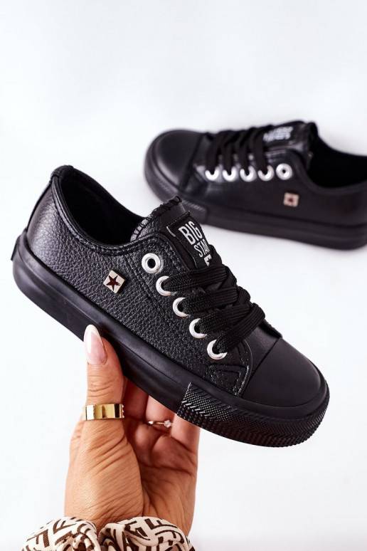 Bērnu apavi Dabīgas ādas brīvā laika apavi BIG STAR FF374304 melnas krāsas