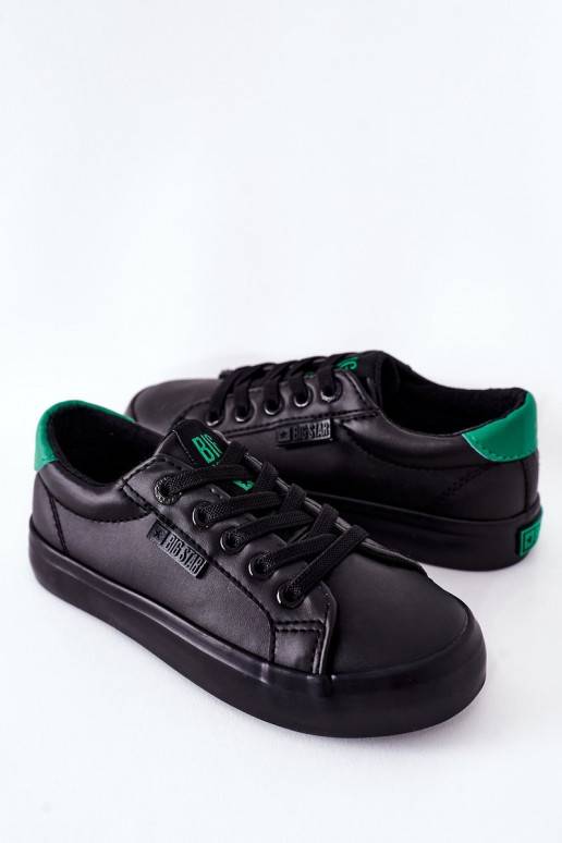 Bērnu apavi Dabīgas ādas Sporta apavi BIG STAR DD374147 melnas krāsas