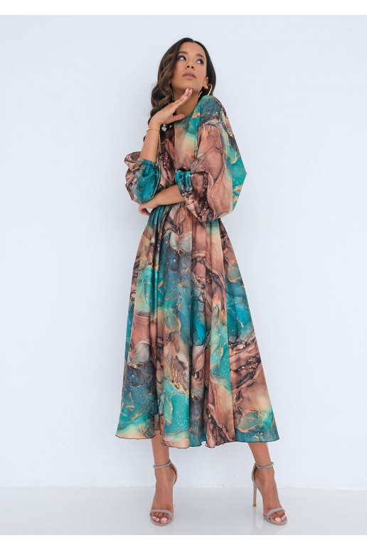 Zaļa kleita ar rakstiem Green Marble Zaļa kleita ar rakstiem Green Marble