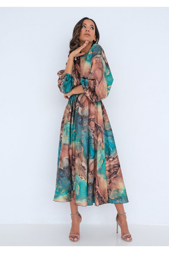 Zaļa kleita ar rakstiem Green Marble