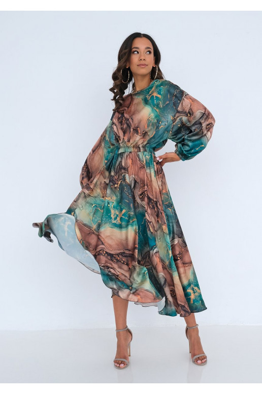 Zaļa kleita ar rakstiem Green Marble Zaļa kleita ar rakstiem Green Marble