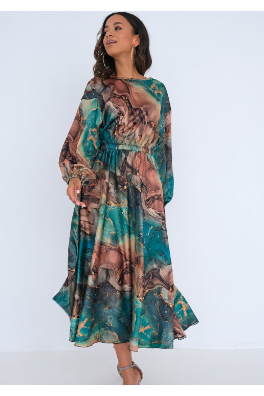 Zaļa kleita ar rakstiem Green Marble Zaļa kleita ar rakstiem Green Marble