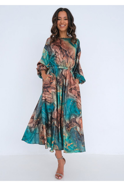 Zaļa kleita ar rakstiem Green Marble Zaļa kleita ar rakstiem Green Marble