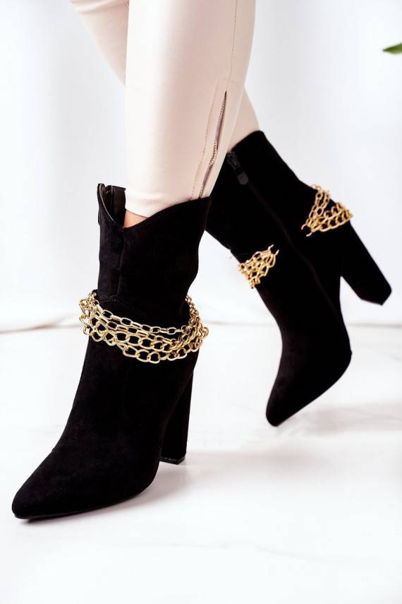 siltināti Sieviešu puszābaki ar papēdi melnas krāsas Good Impression