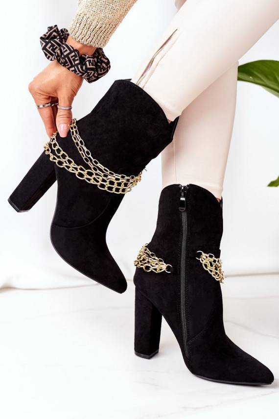 siltināti Sieviešu puszābaki ar papēdi melnas krāsas Good Impression