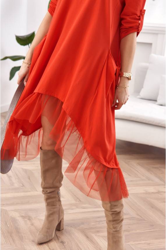 Asimetriska kleita oversize sarkans