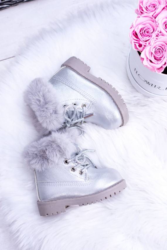 Sudraba krāsas siltināti bērnu apavi