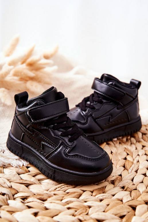 Bērnu apavi  siltināti sporta apavi melnas krāsas Bartnie