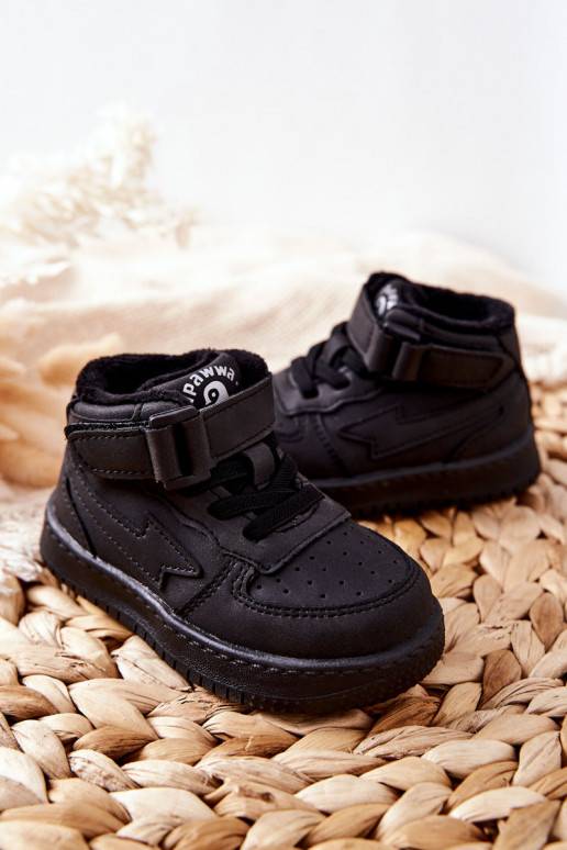 Bērnu apavi  siltināti sporta apavi melnas krāsas Clafi