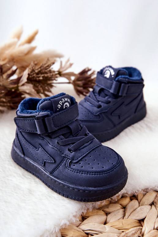 Bērnu apavi siltināti  sporta apavi tumši zilas krāsas Clafi