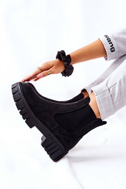 masīvi zābaki apavi siltināti Sergio Leone TR761 melnas krāsas