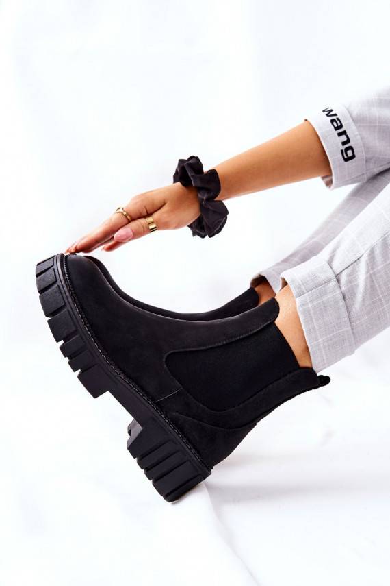 masīvi zābaki apavi siltināti Sergio Leone TR761 melnas krāsas