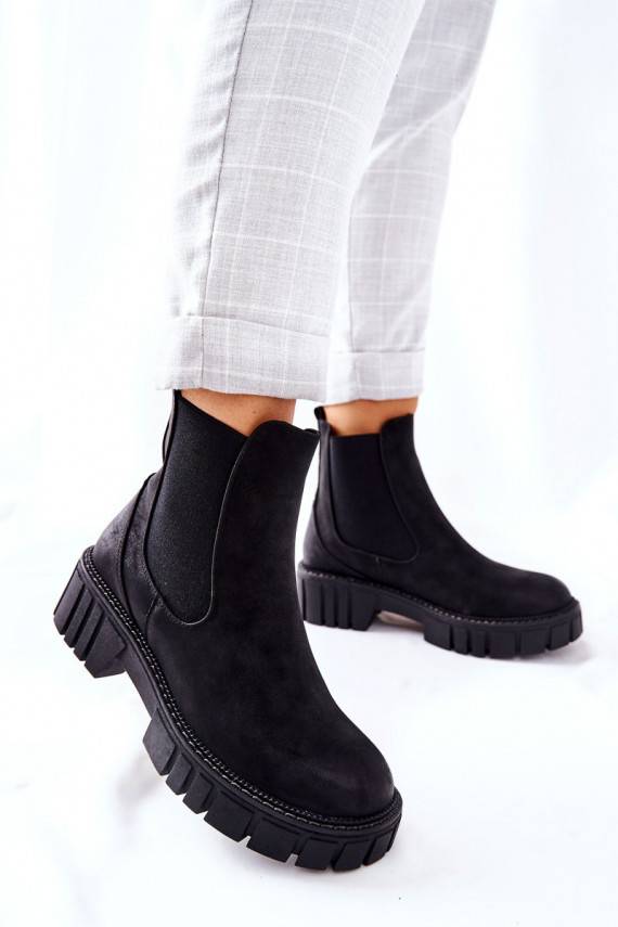 masīvi zābaki apavi siltināti Sergio Leone TR761 melnas krāsas