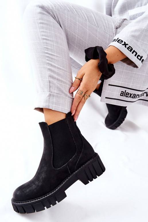 masīvi zābaki apavi siltināti Sergio Leone TR761 melnas krāsas