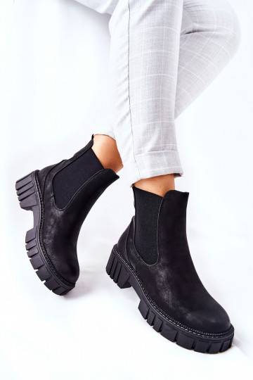 masīvi zābaki apavi siltināti Sergio Leone TR761 melnas krāsas