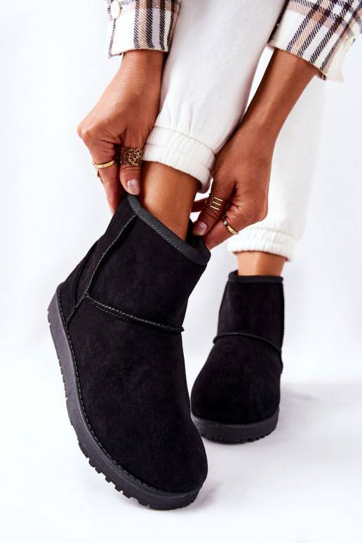 sniega apavi siltināti ar kažokādu melnas krāsas Vicandi