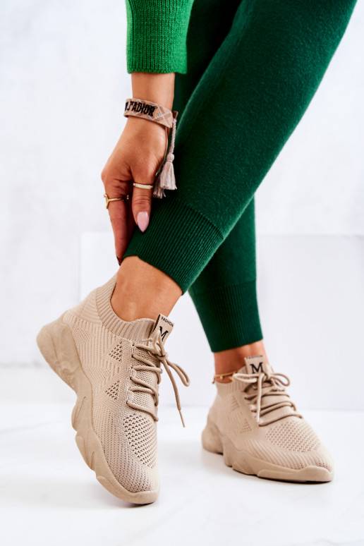 Sportiska stila apavi Sneakers modeļa apavi Auduma smilšu krāsas Nolene Sportiska stila apavi Sneakers modeļa apavi Auduma smilšu krāsas Nolene