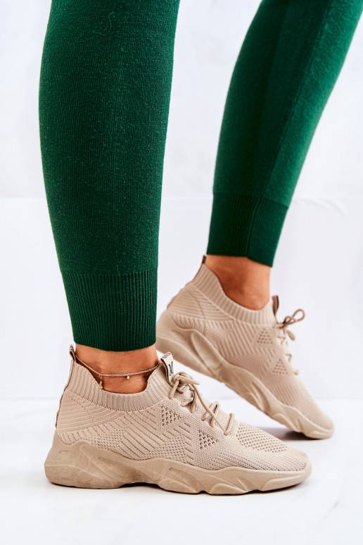 Sportiska stila apavi Sneakers modeļa apavi Auduma smilšu krāsas Nolene Sportiska stila apavi Sneakers modeļa apavi Auduma smilšu krāsas Nolene