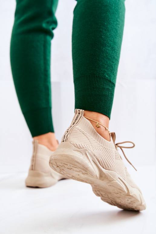 Sportiska stila apavi Sneakers modeļa apavi Auduma smilšu krāsas Nolene Sportiska stila apavi Sneakers modeļa apavi Auduma smilšu krāsas Nolene