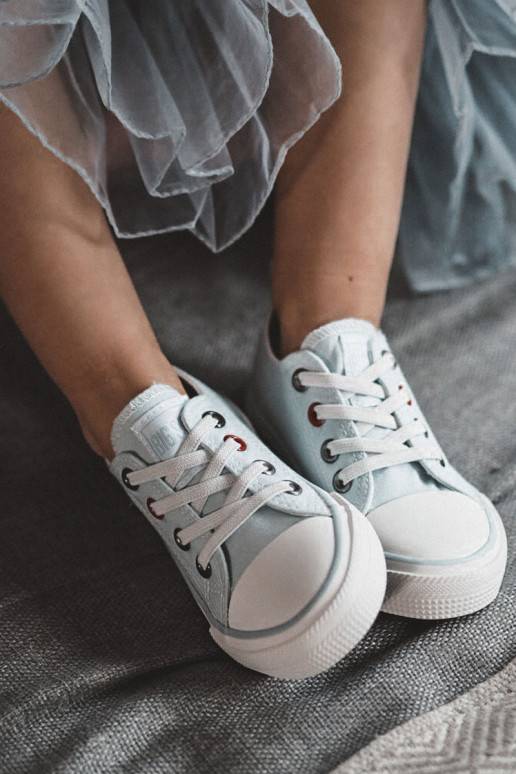 Bērnu apavi Klasiska modeļa sporta apavi ar līdzenu zoli BIG STAR HH374094 Zilas krāsas