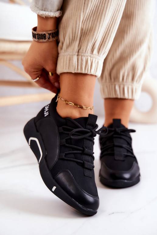 Sportiska stila apavi Sneakers modeļa apavi  melnas krāsas Marvene