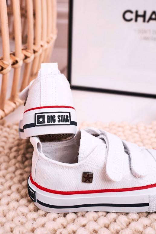 Bērnu brīvā laika apavi ar lipīgām aizdarēm BIG STAR HH374199 baltas krāsas