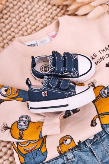 Bērnu brīvā laika apavi ar lipīgām aizdarēm BIG STAR HH374097 tumši zilas krāsas 2