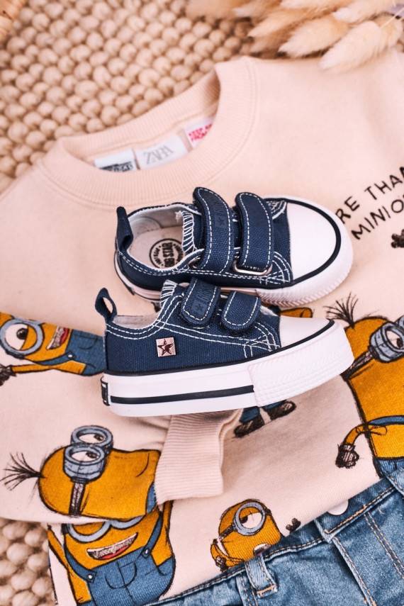 Bērnu brīvā laika apavi ar lipīgām aizdarēm BIG STAR HH374097 tumši zilas krāsas