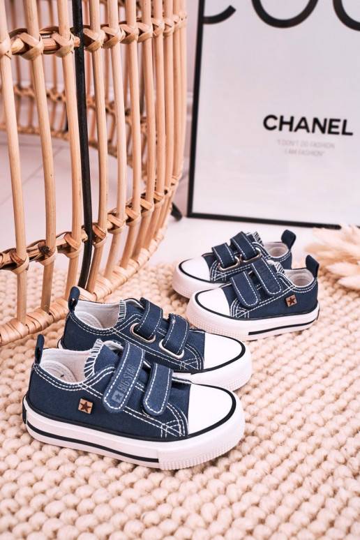 Bērnu brīvā laika apavi ar lipīgām aizdarēm BIG STAR HH374097 tumši zilas krāsas