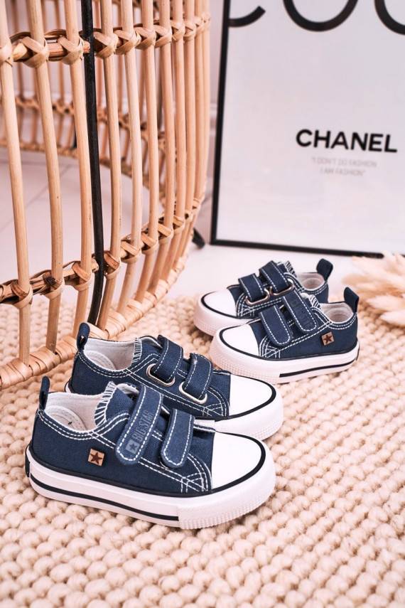 Bērnu brīvā laika apavi ar lipīgām aizdarēm BIG STAR HH374097 tumši zilas krāsas