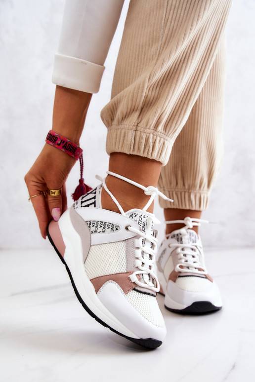 Sportiska stila apavi Sneakers modeļa apavi ar platformu baltas krāsas Lorey