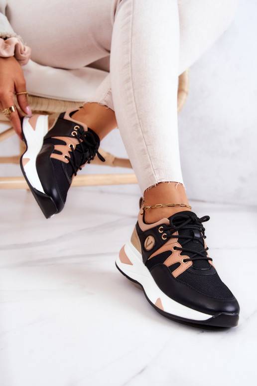 Sportiska stila apavi Sneakers modeļa apavi melnas krāsas Imperio
