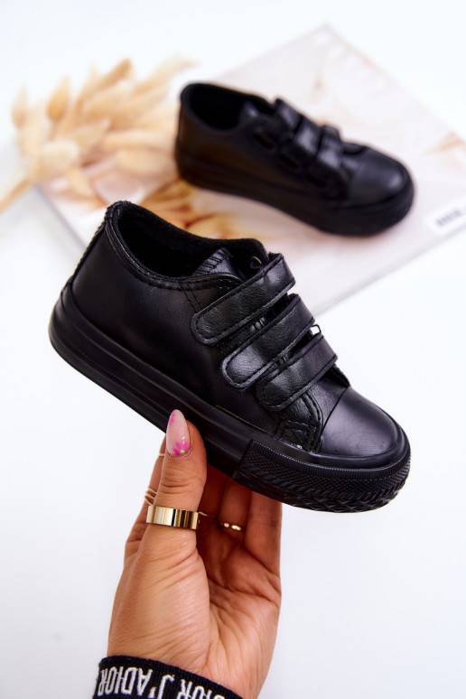 Bērnu apavi   Sporta apavi brīvā laika apavi ar lipīgām aizdarēm melnas krāsas Foster