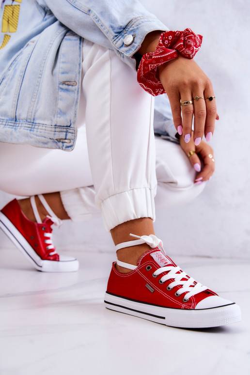   Klasiska modeļa brīvā laika apavi Cross Jeans JJ2R4010C sarkanas krāsas