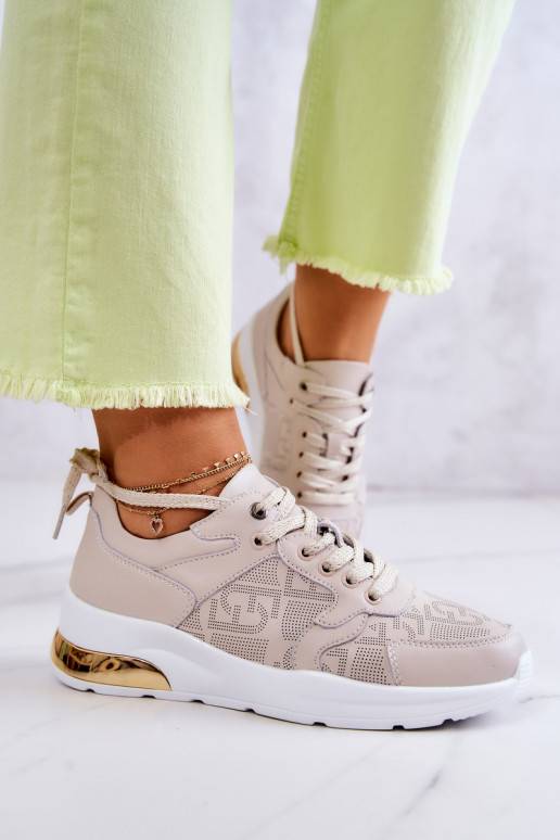     Sneakers modeļa apavi ar platformu smilšu krāsas Phiness