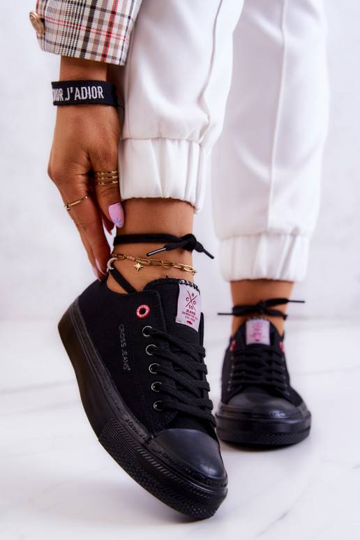 Klasiska modeļa brīvā laika apavi Cross Jeans JJ2R4019C melnas krāsas