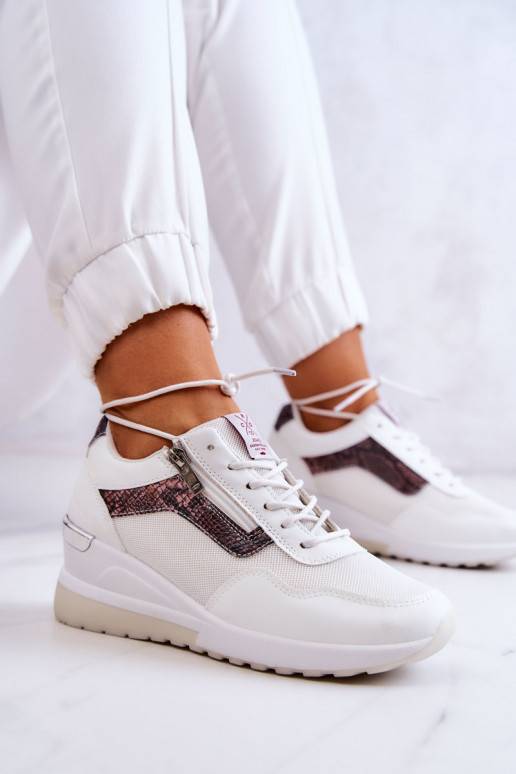   Sneakers modeļa apavi ar platformu Cross Jeans JJ2R4028C baltas krāsas 