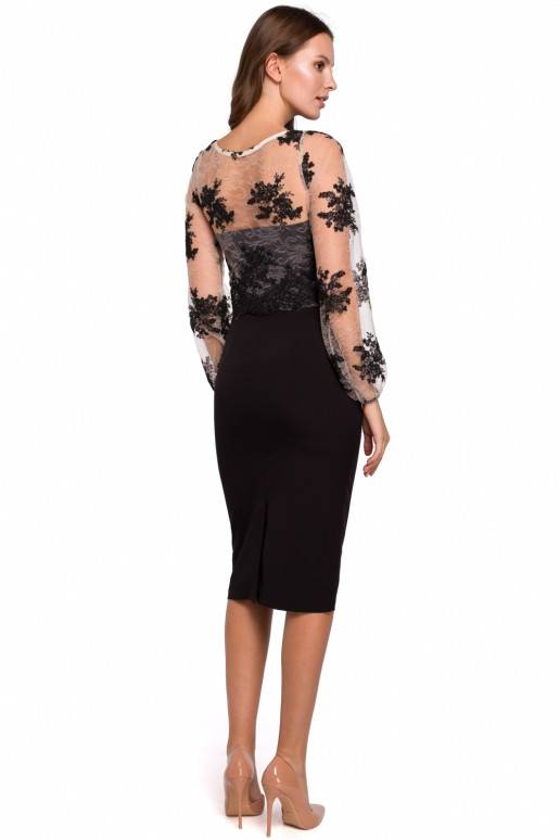 Gadījuma vakarkleita melnā krāsā Makover