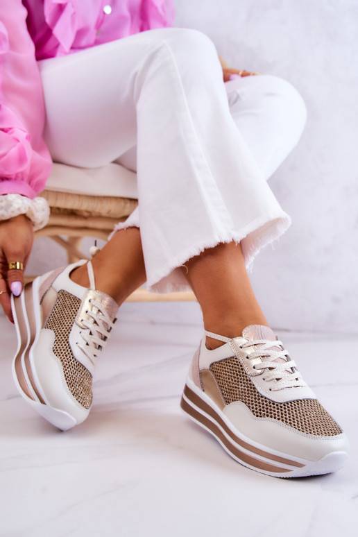   sporta apavi Sneakers modeļa apavi Baltas-Zelta krāsas Bourne