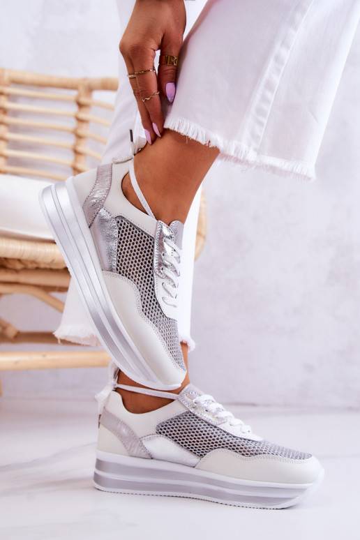   sporta apavi Sneakers modeļa apavi Baltas-Sudraba krāsas Bourne