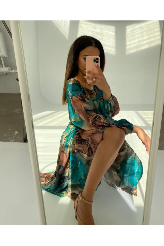 Zaļa kleita ar rakstiem Green Marble