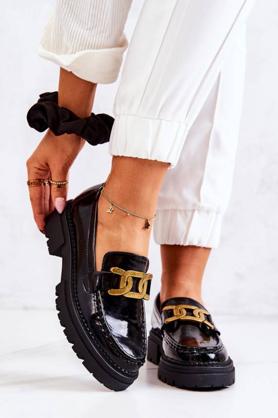 Laque apavi  ar ornamentiem La.Fi melnas krāsas Laurene