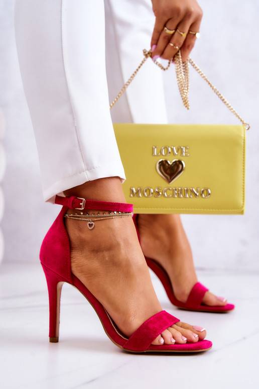 Sieviešu basenes ar papēdi zamšādas rozā krāsas Massimo