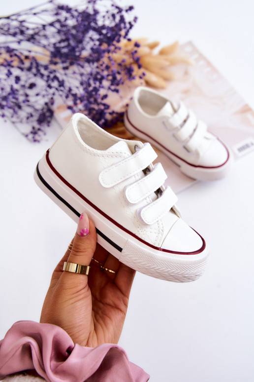 Bērnu apavi   Sporta apavi brīvā laika apavi ar lipīgām aizdarēm baltas krāsas Foster