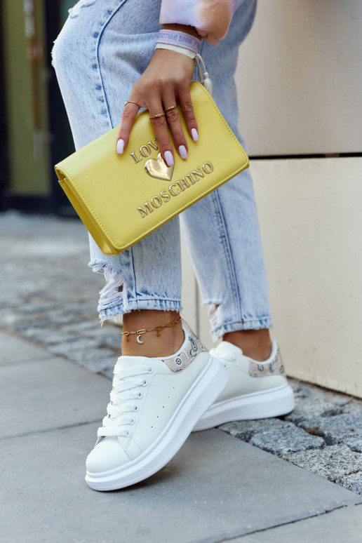 Klasiska modeļa   Sportiska stila apavi Baltas-smilšu krāsas Meleris Klasiska modeļa   Sportiska stila apavi Baltas-smilšu krāsas Meleris