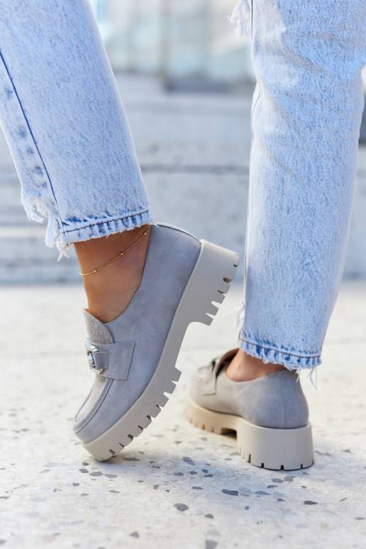 Stilīgasrnas zamšādas apavi  Pelēkas krāsas Rayhan