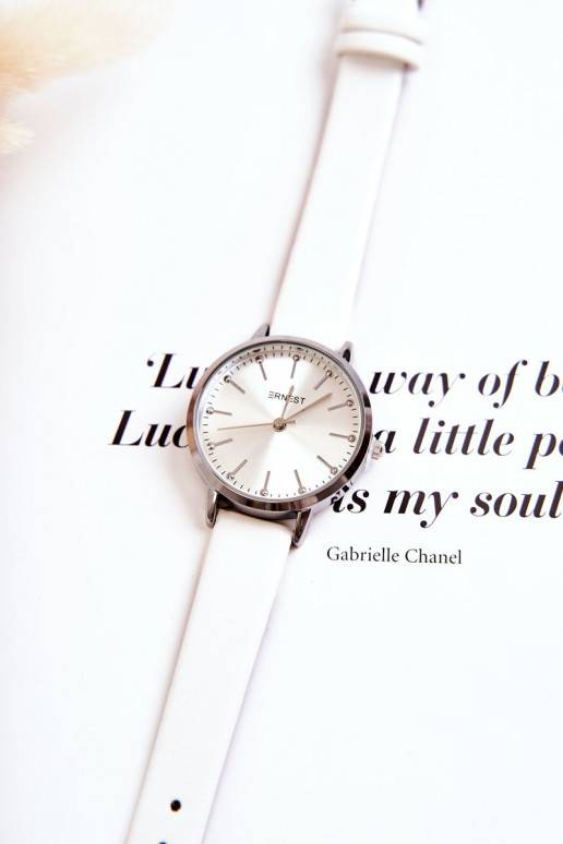 Sieviešu pulkstenis   Ernest baltas krāsas