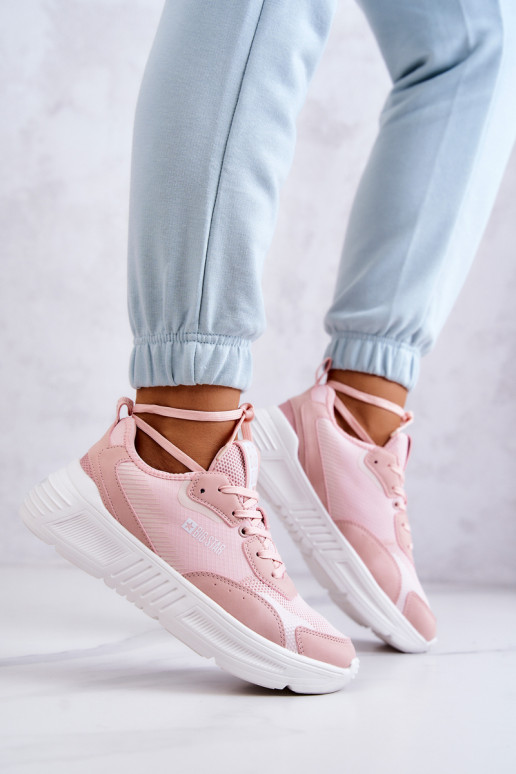  Sneakers modeļa apavi sporta apavi Big Star JJ274595 Rozā krāsas